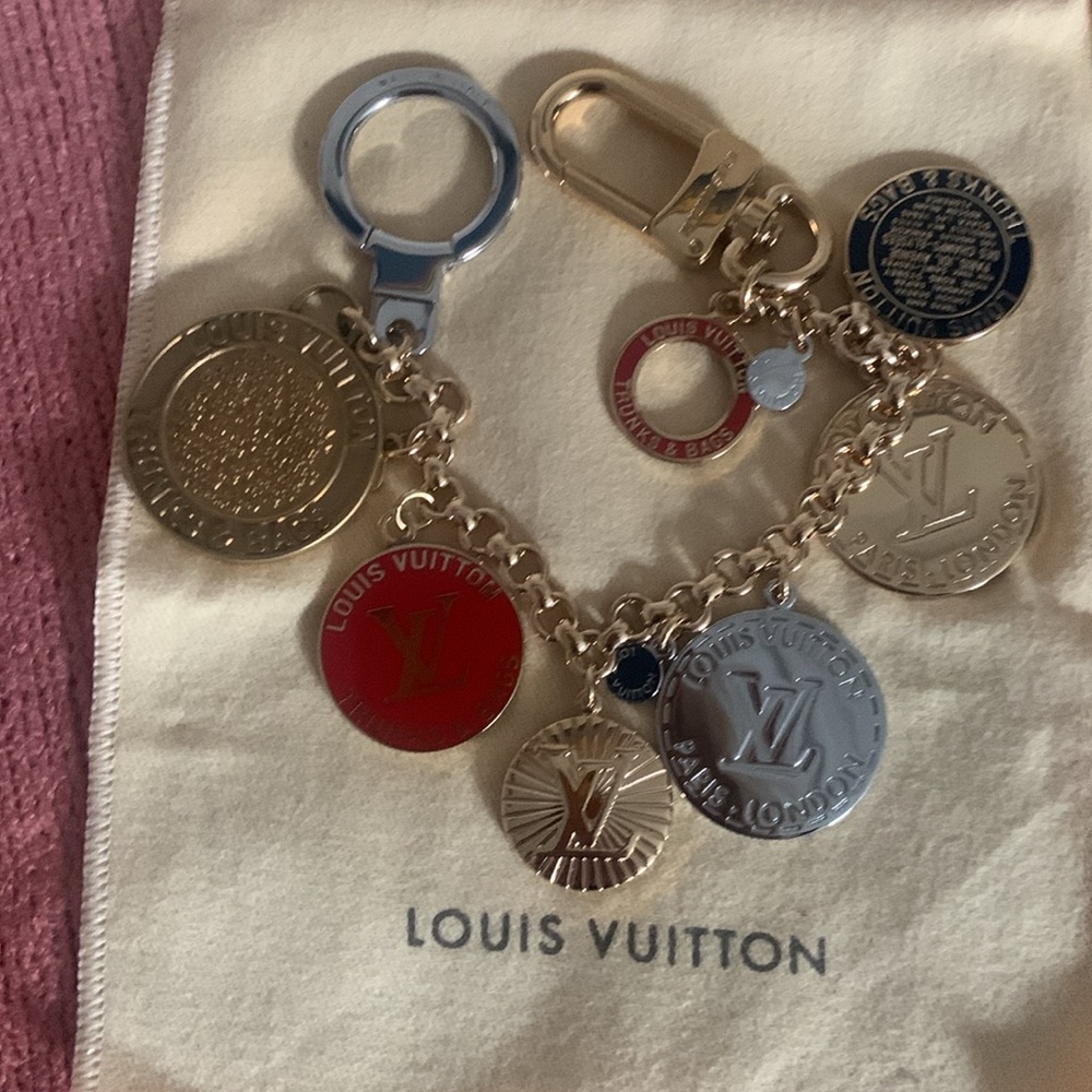 Louis Vuitton Gold and Silver Charm Keychain